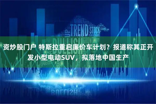 资炒股门户 特斯拉重启廉价车计划？报道称其正开发小型电动SUV，拟落地中国生产