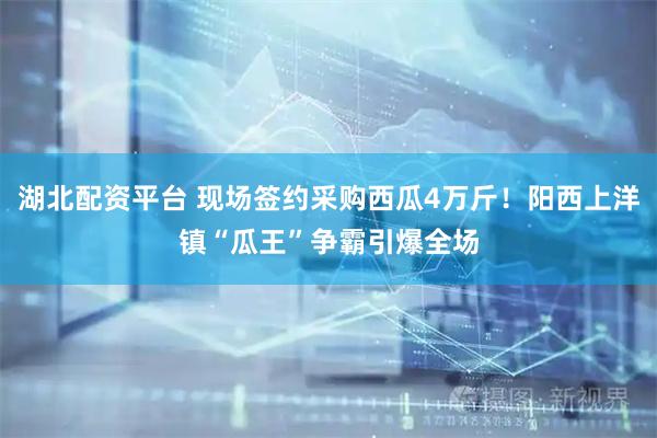 湖北配资平台 现场签约采购西瓜4万斤！阳西上洋镇“瓜王”争霸引爆全场
